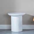 Clearance - Luxor White Marble Effect Round Lamp Table - Fluted Base thumbnail 2