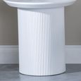 Clearance - Luxor White Marble Effect Round Lamp Table - Fluted Base thumbnail 4