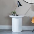 Clearance - Luxor White Marble Effect Round Lamp Table - Fluted Base thumbnail