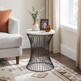 Clearance - Ritz Accent Round Table Drum Shape Terrazzo Black Wire Base Metal Black and Trazzo thumbnail
