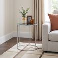 Clearance - Torrance Silver Glass and Round Side Table thumbnail