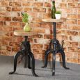 Cosmo Wooden and Metal Cart Style Industrial Style Round Side Table thumbnail
