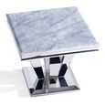 Dolce Lamp Table - Square - Grey Marble & Chrome