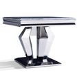 Dolce Lamp Table - Square - Grey Marble & Chrome