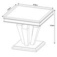 Dolce Lamp Table - Square - Grey Marble & Chrome