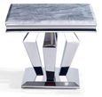 Dolce Lamp Table - Square - Grey Marble & Chrome