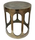 Du Pont Brushed Gold Round End Table