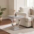 Glacier Grey Marble and Chrome Square Side Table thumbnail