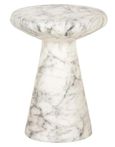 Lohan White Marble Effect Round End Table