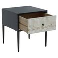 Luxor Side Table - Square - Black and Grey with 1 Drawer