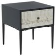 Luxor Side Table - Square - Black and Grey with 1 Drawer
