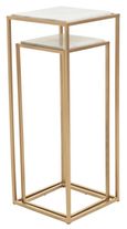 Mandoli Side Table - Set of 2 - White Marble and Gold - Square