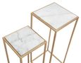 Mandoli Side Table - Set of 2 - White Marble and Gold - Square
