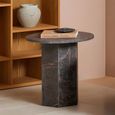 Naxos Side Table - Round - Brown Marron Marble