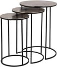 Nolan Set of 3 Champagne Gold Round Side Tables