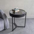 Palladium Side Table - Black and Nickel Cogs - Round
