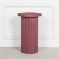 Ribbed Damson Mango Wood Side Table - Round - Occasional
