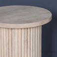 Ribbed Mango Wood Side Table - Round - Occasional