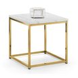 Scala Lamp Table - Square - White Marble Effect and Gold