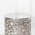 Fretwork Round Side Table - Silver Aluminium
