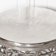 Fretwork Round Side Table - Silver Aluminium