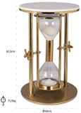 Tempus Gold and White Marble Top Round Side Table