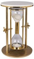 Tempus Gold and White Marble Top Round Side Table