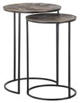 Tulum Set of 2 Brushed Gold Round End Tables