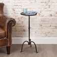 Turijn Side Table - Tripod Leg - Round - Rustic - Black - Metal