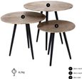 Villisca Set of 3 Champagne Gold Round Side Tables