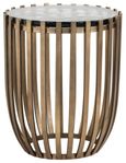Volante Glass and Gold Round Side Table