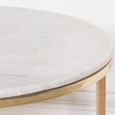 Side Table with Gold Frame - White Marble - Round