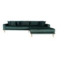 Lido Lounge Sofa - Dark Green - Fabric - Natural Legs - RHF