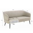 Coco Sofa - 2 Seater - Curved Back - Beige - Fabric