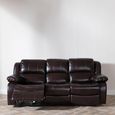 Clearance - London Electric Recliner Sofa - 3 Seater - Burgundy Leather