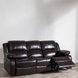 Clearance - London Electric Recliner Sofa - 3 Seater - Burgundy Leather
