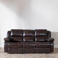 Clearance - London Electric Recliner Sofa - 3 Seater - Burgundy Leather