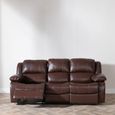 Clearance - London Electric Recliner Sofa - 3 Seater - Brown Leather