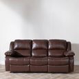 Clearance - London Electric Recliner Sofa - 3 Seater - Brown Leather