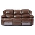 Clearance - London Electric Recliner Sofa - 3 Seater - Brown Leather