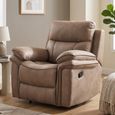 Richmond Manual Recliner Armchair - Sahara - Leather Look Fabric