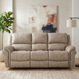 Farnham Ultra Manual Recliner Sofa - 3 Seater - Stone - Fabric