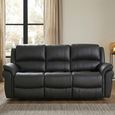 Farnham Ultra Manual Recliner Sofa - 3 Seater - Black - Fabric