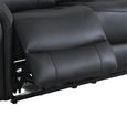 Farnham Ultra Manual Recliner Sofa - 3 Seater - Black - Fabric