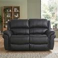 Farnham Ultra Manual Recliner Sofa - 2 Seater - Black - Fabric