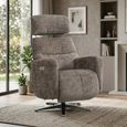 Monique Electric Recliner Armchair - Dual Motor - Stone - Fabric