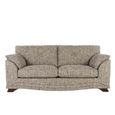 Nicole Fabric Sofa - 3 Seater - Lassie Mocha Fabric - Walnut Legs