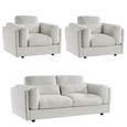 Bari Beige Fabric 3+1+1 Seater Sofa Set thumbnail 2