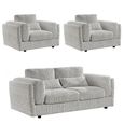 Bari Grey Fabric 3+1+1 Seater Sofa Set thumbnail 2