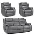 Galaxy Grey Faux Leather 3+1+1 Seater Electric Recliner Sofa Set thumbnail 2